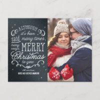 Simple phrase Editable Color Holiday Photo Card