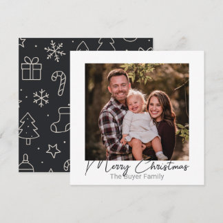 Cartes Pour Fêtes Annuelles Simple Pleasures One Photo Doodle Christmas Card