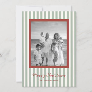 Cartes Pour Fêtes Annuelles Simple rayures photo Noël moderne