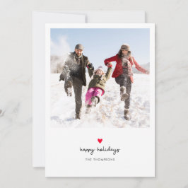 Cartes Pour Fêtes Annuelles Simple Red Heart Family Photo