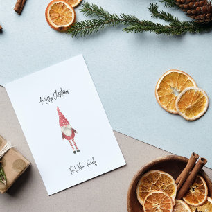 Cartes Pour Fêtes Annuelles Simple rouge scandinave Gnome Joyeux Noël