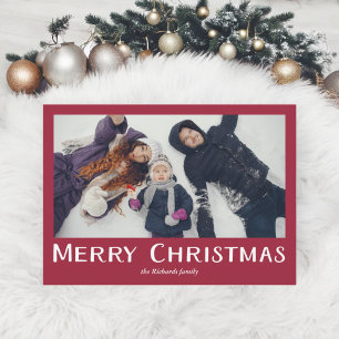 Cartes Pour Fêtes Annuelles Simple rouge traditionnel Joyeux Noël photo
