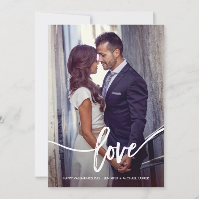 Cartes Pour Fêtes Annuelles Simple Saint Valentin amour avec photo (Devant)