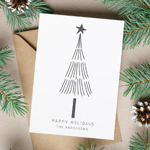 Cartes Pour Fêtes Annuelles Simple sapin de Noël photo plat