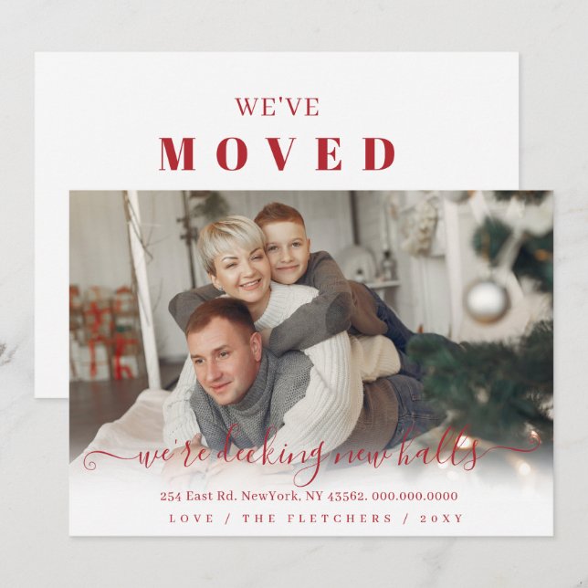 Cartes Pour Fêtes Annuelles Simple Script nous découvrons de nouvelles salles  (Devant / Derrière)