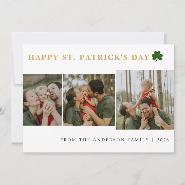 Cartes Pour Fêtes Annuelles Simple shamrock saint Patrick's Day 3 Photo (Devant)