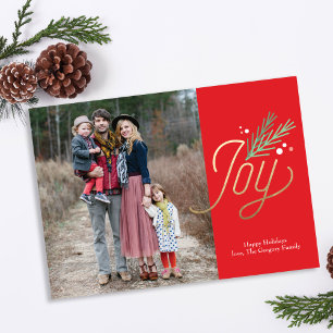 Cartes Pour Fêtes Annuelles Simple Sprig Faux Foil Photo de Noël