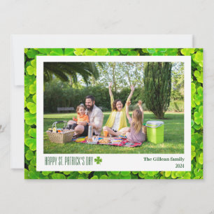 Cartes Pour Fêtes Annuelles Simple St. patrick jour photo de famille Shamrock