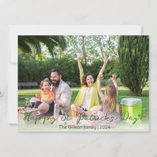 Cartes Pour Fêtes Annuelles Simple St. patrick jour photo de famille Shamrock
