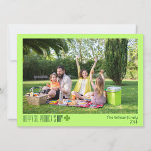 Cartes Pour Fêtes Annuelles Simple St. patrick jour photo de famille Shamrock