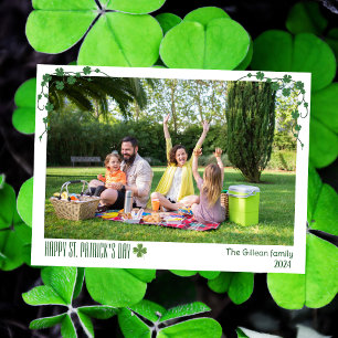 Cartes Pour Fêtes Annuelles Simple St. patrick jour photo de famille Shamrock
