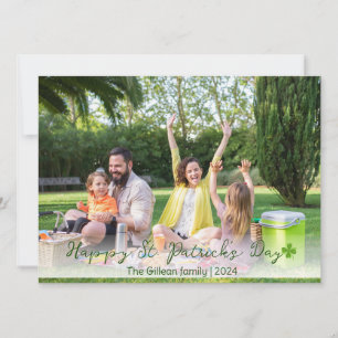 Cartes Pour Fêtes Annuelles Simple St. patrick jour photo de famille Shamrock