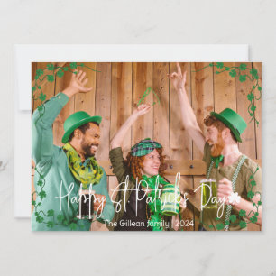 Cartes Pour Fêtes Annuelles Simple St. patrick jour photo de famille Shamrock