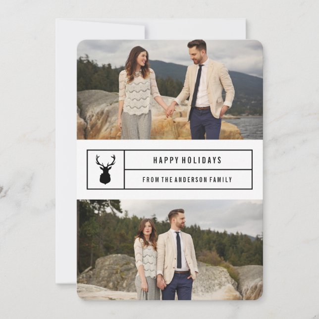 Cartes Pour Fêtes Annuelles Simple taille en blanc (Devant)