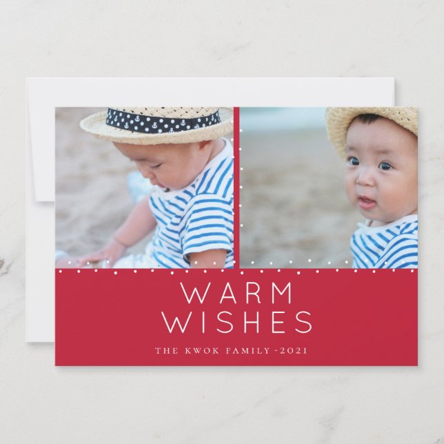 Cartes Pour Fêtes Annuelles Simple Tidings Polka Dot Frame Photo (Devant)