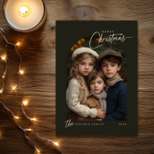 Simple vert Joyeux Noël Script Photo