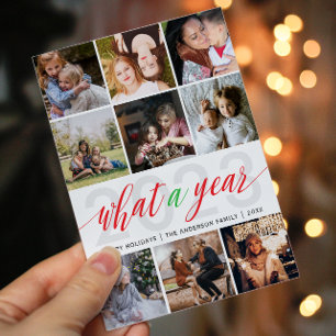 Cartes Pour Fêtes Annuelles Simple What A Year Photo Collage