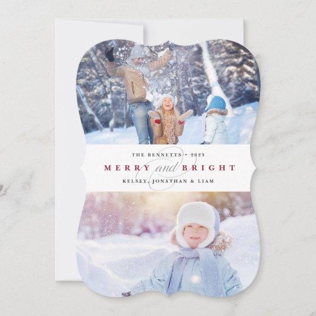 Cartes Pour Fêtes Annuelles Simplement de la canneberge de merry | Deux photos (Devant)