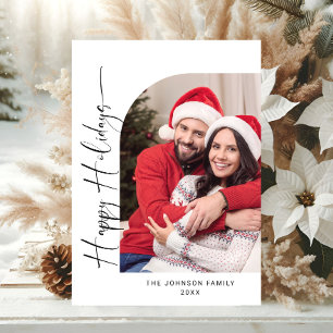 Cartes Pour Fêtes Annuelles Simplement élégant PHOTO Design Salutation de Noël