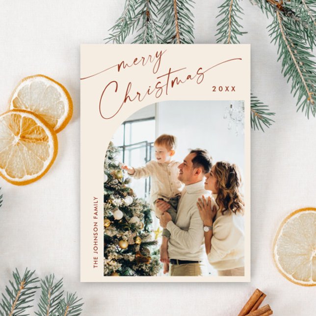 Cartes Pour Fêtes Annuelles Simplement élégant PHOTO Design Salutation de Noël (Créateur téléchargé)