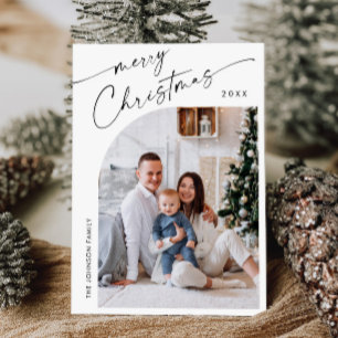 Cartes Pour Fêtes Annuelles Simplement élégant PHOTO Design Salutation de Noël
