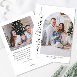 Cartes Pour Fêtes Annuelles Simplement élégant Stylish 2 PHOTO Noël Salutation