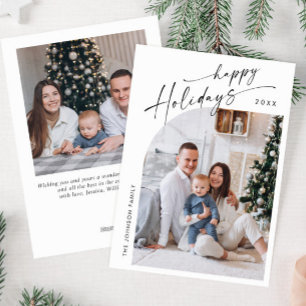 Cartes Pour Fêtes Annuelles Simplement élégant Stylish 2 PHOTO Noël Salutation