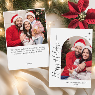 Cartes Pour Fêtes Annuelles Simplement élégant Stylish 2 PHOTO Noël Salutation