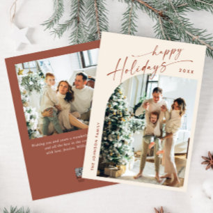 Cartes Pour Fêtes Annuelles Simplement élégant Stylish 2 PHOTO Noël Salutation