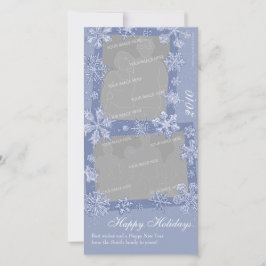 Cartes Pour Fêtes Annuelles Simplement Flocons de neige Personnalisé Double Ph
