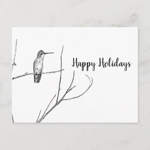 Cartes Pour Fêtes Annuelles simplement un colibri sur un bâton, Joyeuses Fêtes