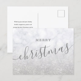Cartes Pour Fêtes Annuelles Simples vacances de Noël en argent Parties scintil