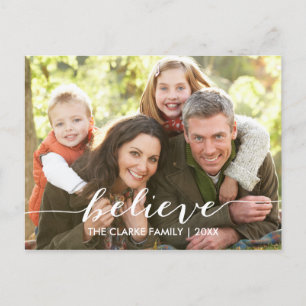 Cartes Pour Fêtes Annuelles Simply Believe   Holiday Photo Postcard