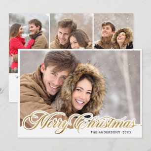 Cartes Pour Fêtes Annuelles Simply Elegant Joyeux Noël 4 PHOTO Salutation