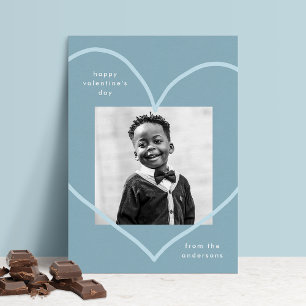 Cartes Pour Fêtes Annuelles Simply Love Blue Heart Photo Saint Valentin