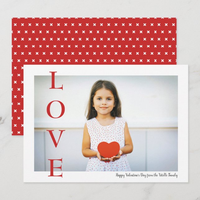 Cartes Pour Fêtes Annuelles Simply Love Valentine's Day Photo Flat Card (Devant / Derrière)
