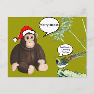 Cartes Pour Fêtes Annuelles singe de Noël