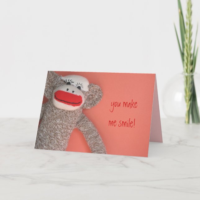 Cartes Pour Fêtes Annuelles Singe de sourire (Devant)