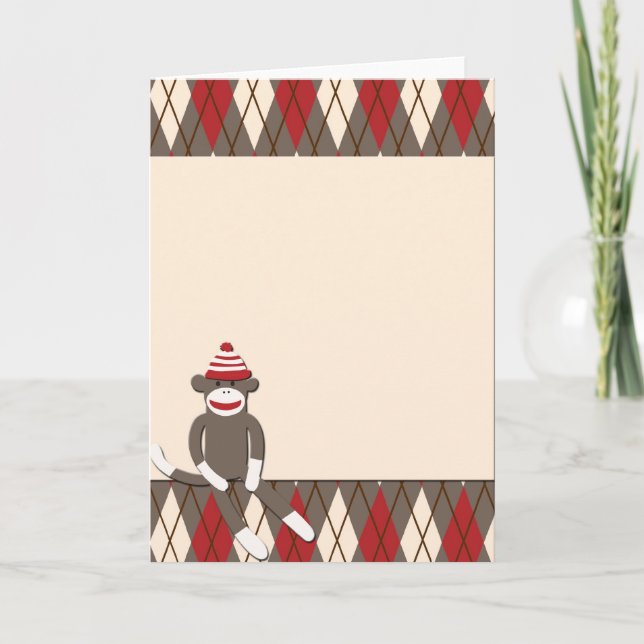 Cartes Pour Fêtes Annuelles Singe Jacquard (Devant)