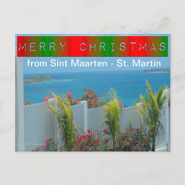 Cartes Pour Fêtes Annuelles Sint Maarten - Saint Martin Océan Bleu Mer (Devant)