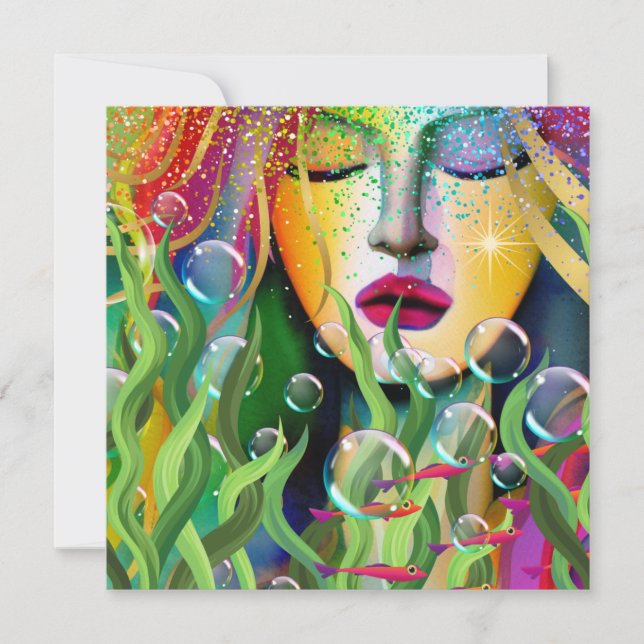 Cartes Pour Fêtes Annuelles Sirène magique (Devant)