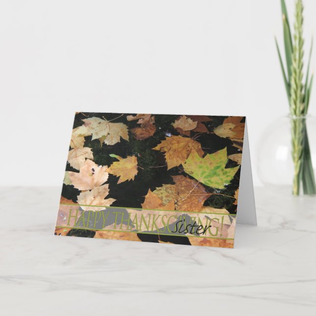 Cartes Pour Fêtes Annuelles Sister Thanksgiving (Devant)