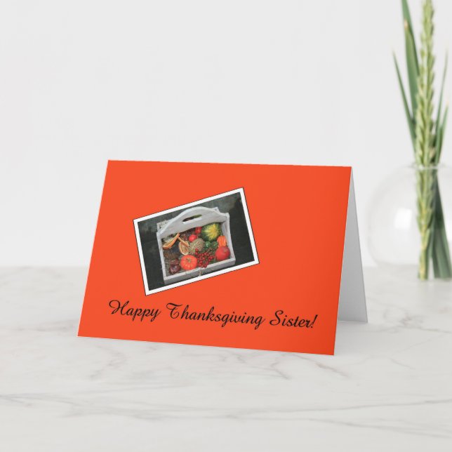 Cartes Pour Fêtes Annuelles Sister Thanksgiving (Devant)