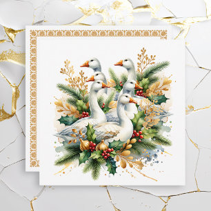 Cartes Pour Fêtes Annuelles Six Geese a-Laying   Douze jours de Noël