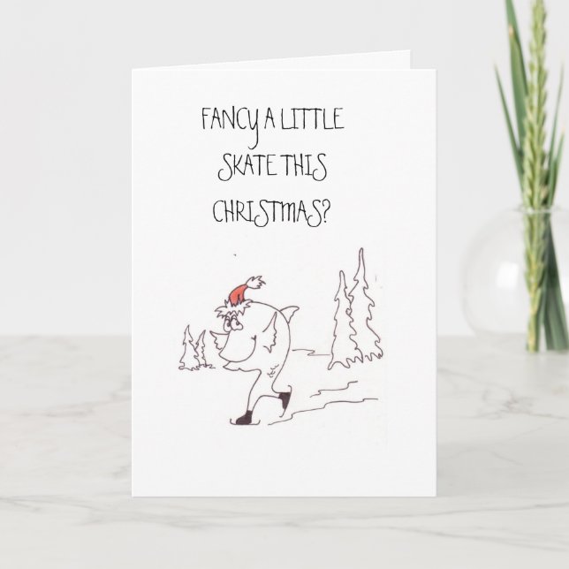 Cartes Pour Fêtes Annuelles Skatefish, AIMENT un PETIT PATIN CE NOËL ? (Devant)