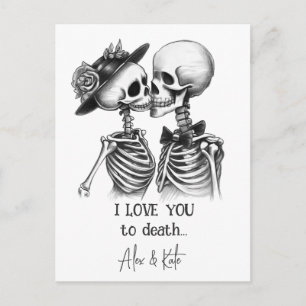 Cartes Pour Fêtes Annuelles Skeleton Couple