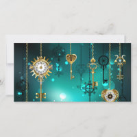 Skeleton Keys on Green Background