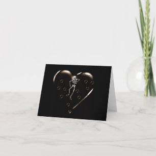Cartes Pour Fêtes Annuelles Skeleton Love Hearts