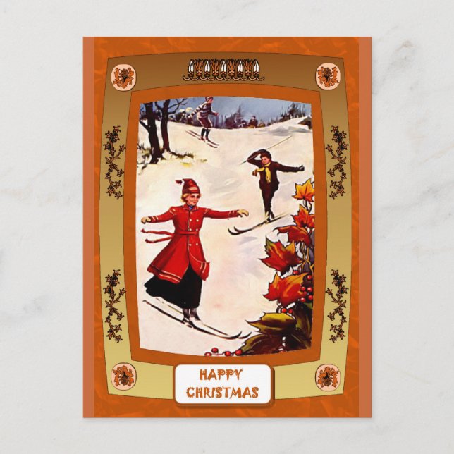 Cartes Pour Fêtes Annuelles Ski alpin (Devant)