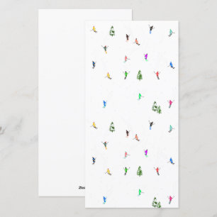Cartes Pour Fêtes Annuelles Ski alpin d'hiver Ski Ski Ski Motif
